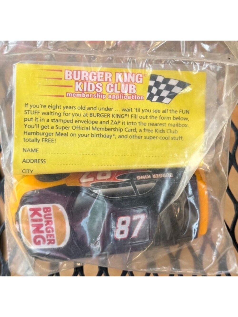 1997 Kids Meal Toy Burger King Cartoon Network Wacky Racing #87 Race Car (NEW)